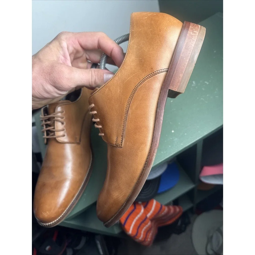 Cole Haan Men's Size 10.5 Brown Leather Oxford Pointed Preppy Dress Shoes C12204